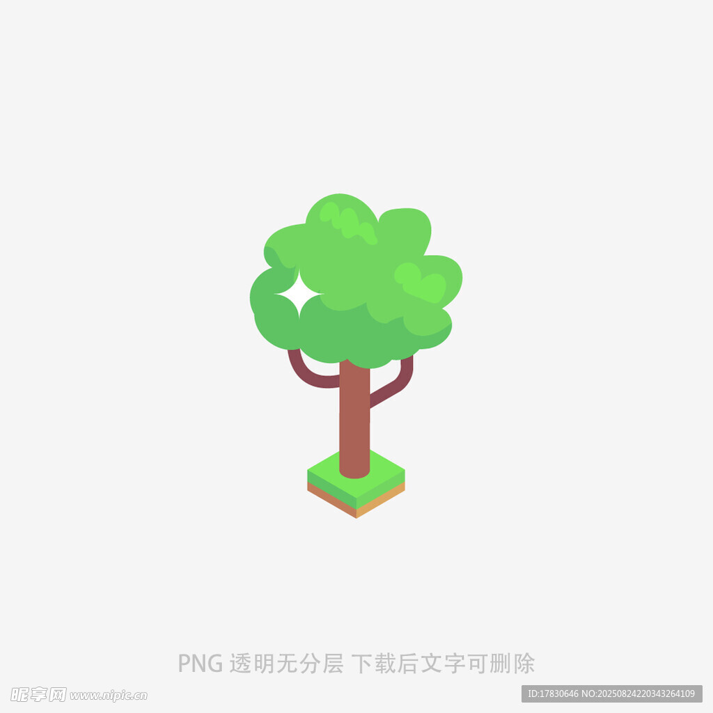 卡通風(fēng)格綠色小樹圖標(biāo)