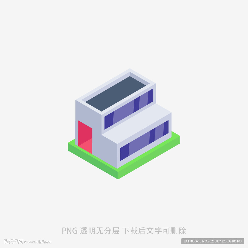 簡約兩層建筑立體效果圖