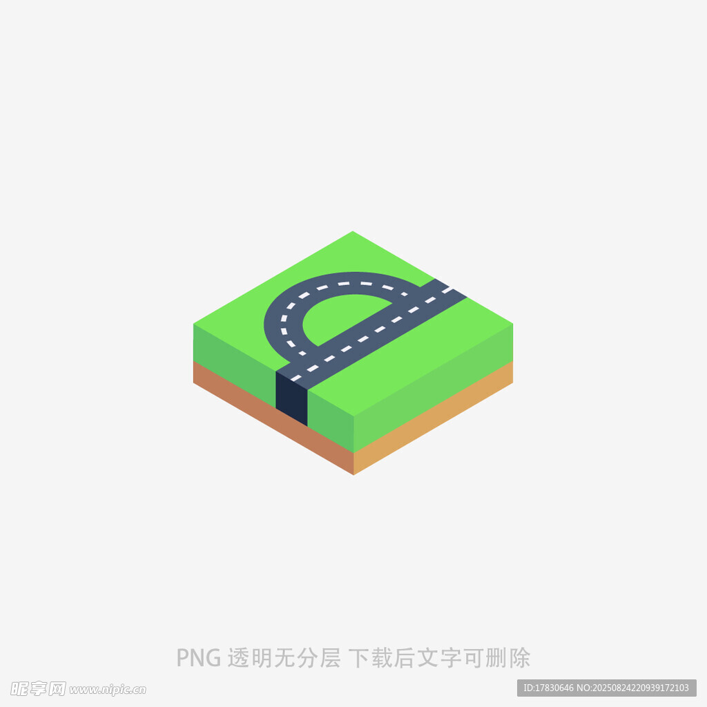 立體綠色地形上的蜿蜒道路