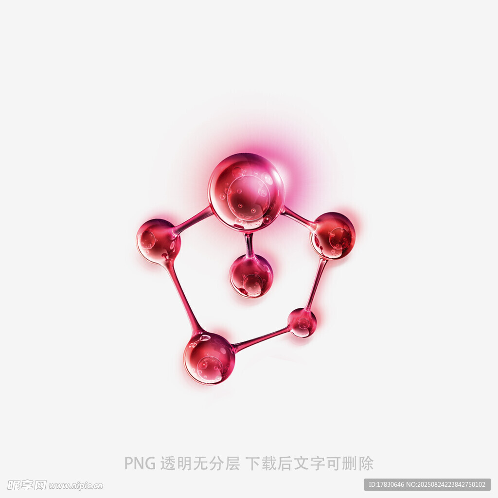 紅色分子結(jié)構(gòu)模型