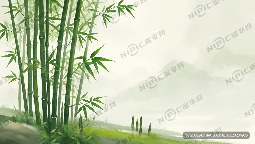 一片竹子和竹筍