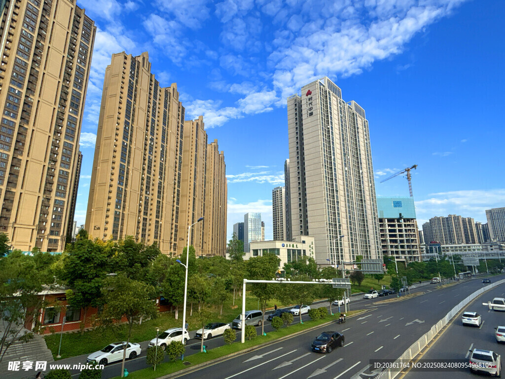 城市高樓與道路景觀