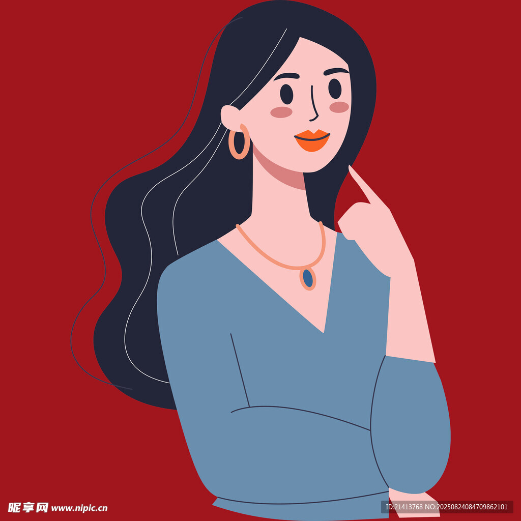 優(yōu)雅長(zhǎng)發(fā)女子的迷人姿態(tài)