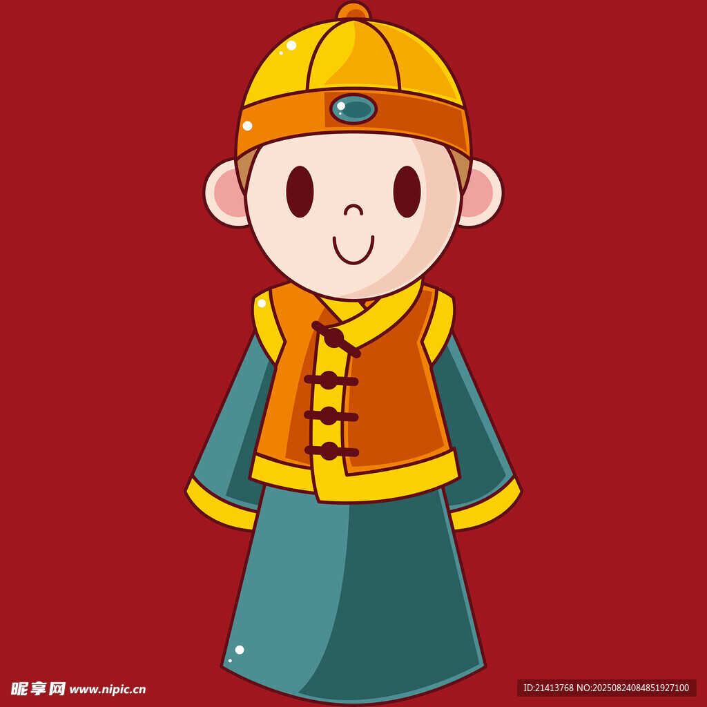 清朝服飾卡通小男孩