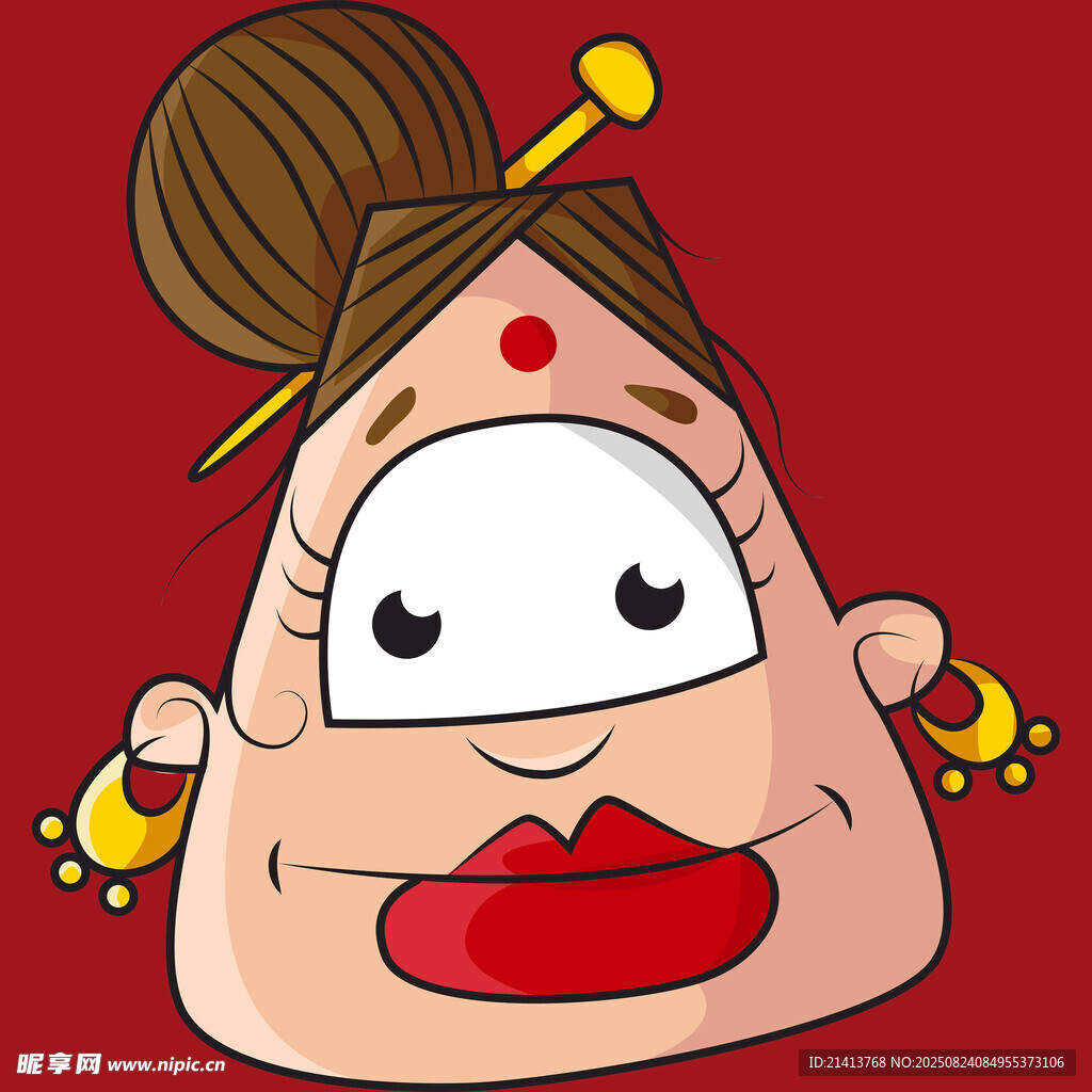 卡通風(fēng)格的俏皮女性頭像