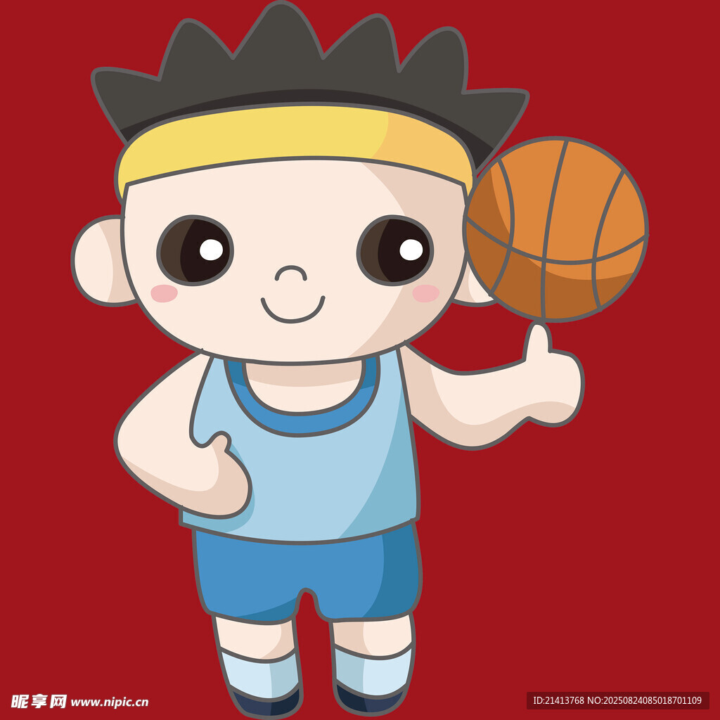 卡通籃球少年