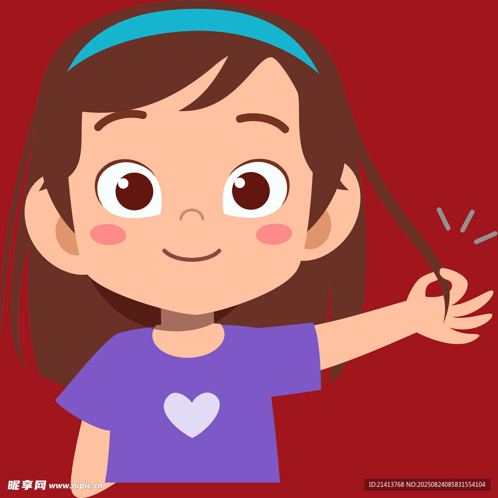 可愛女孩手持紅色小物件