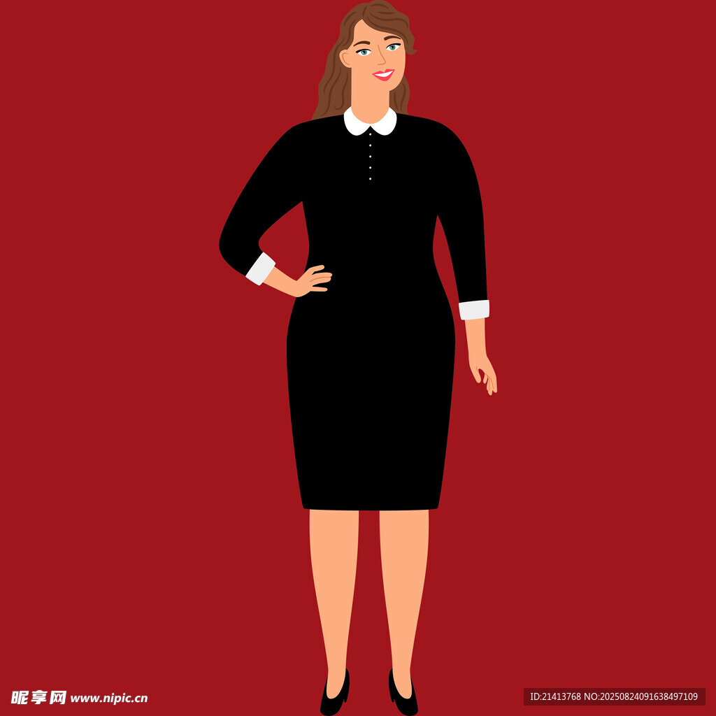 職業(yè)女性黑色裙裝形象