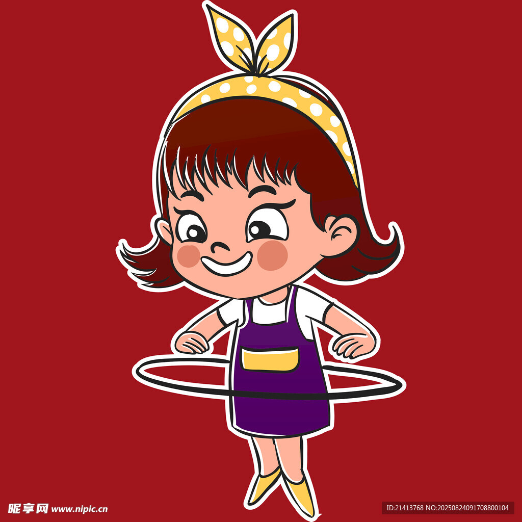 小女孩快樂轉(zhuǎn)呼啦圈