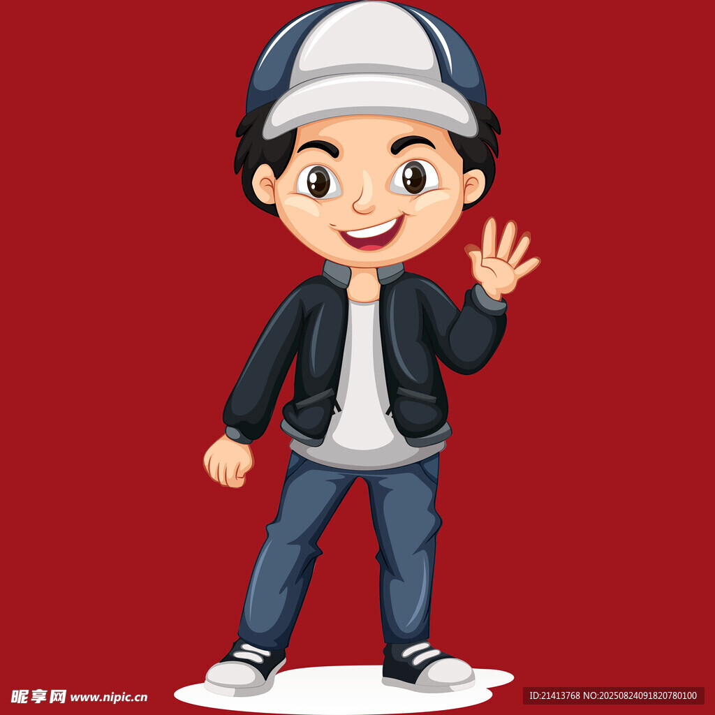 揮手的時尚少年
