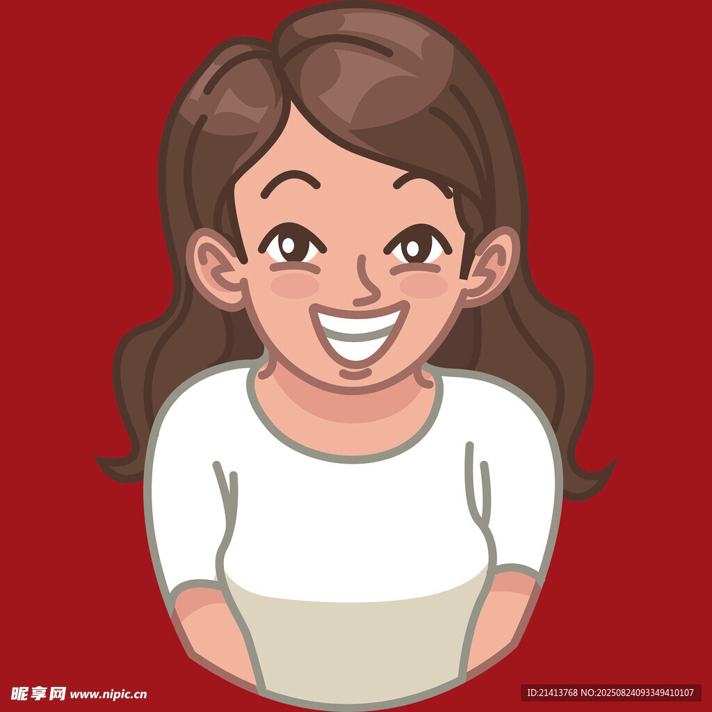 微笑女孩卡通形象