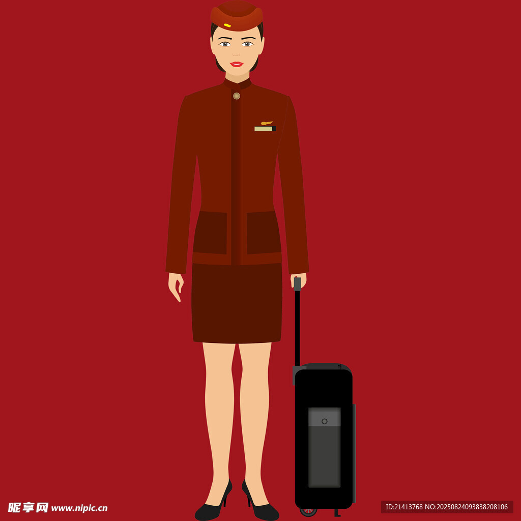 身著制服的女乘務(wù)員