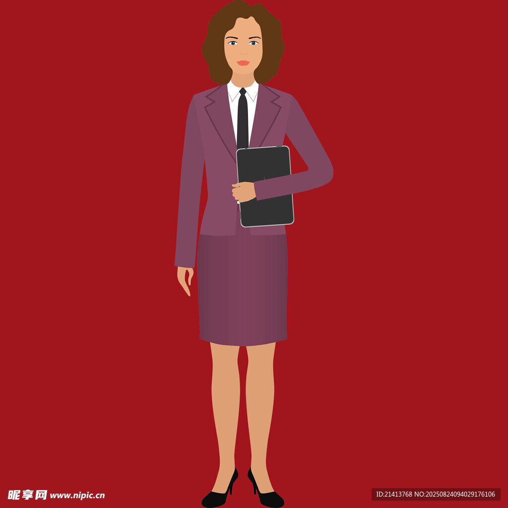職業(yè)女性手持文件夾形象