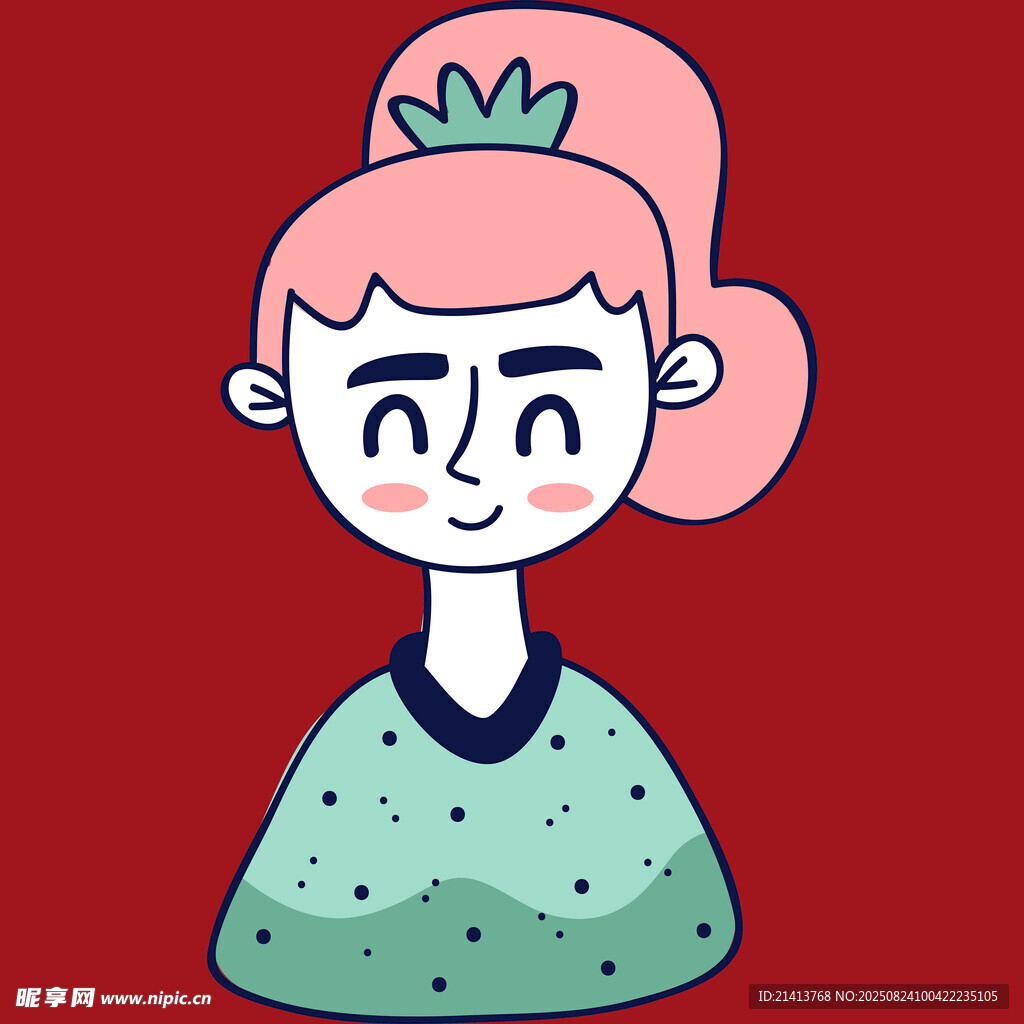 戴皇冠的可愛卡通女孩
