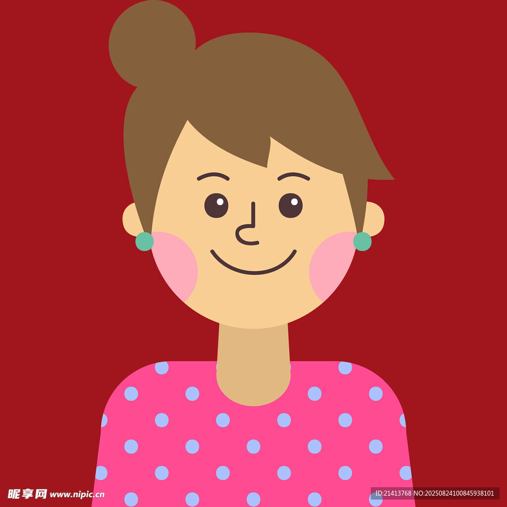 微笑波點女孩頭像