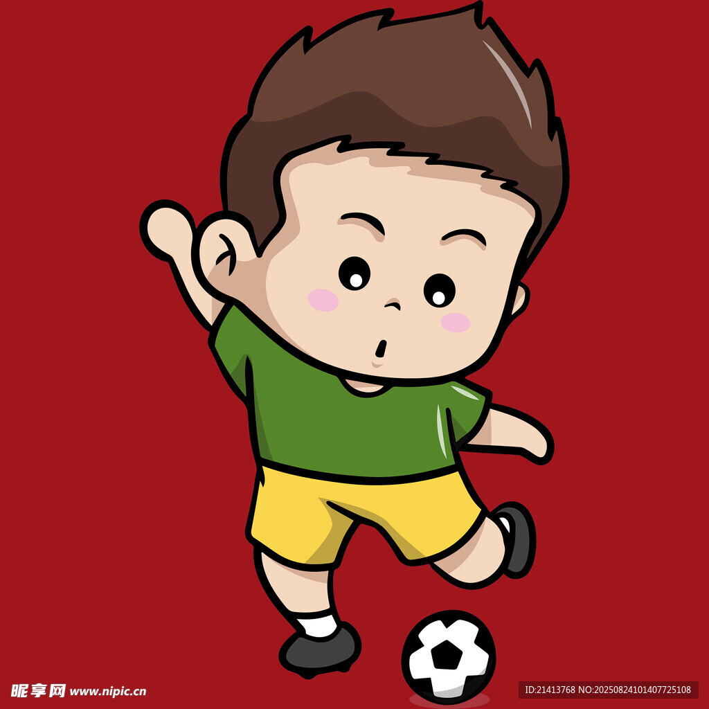 踢足球的小男孩