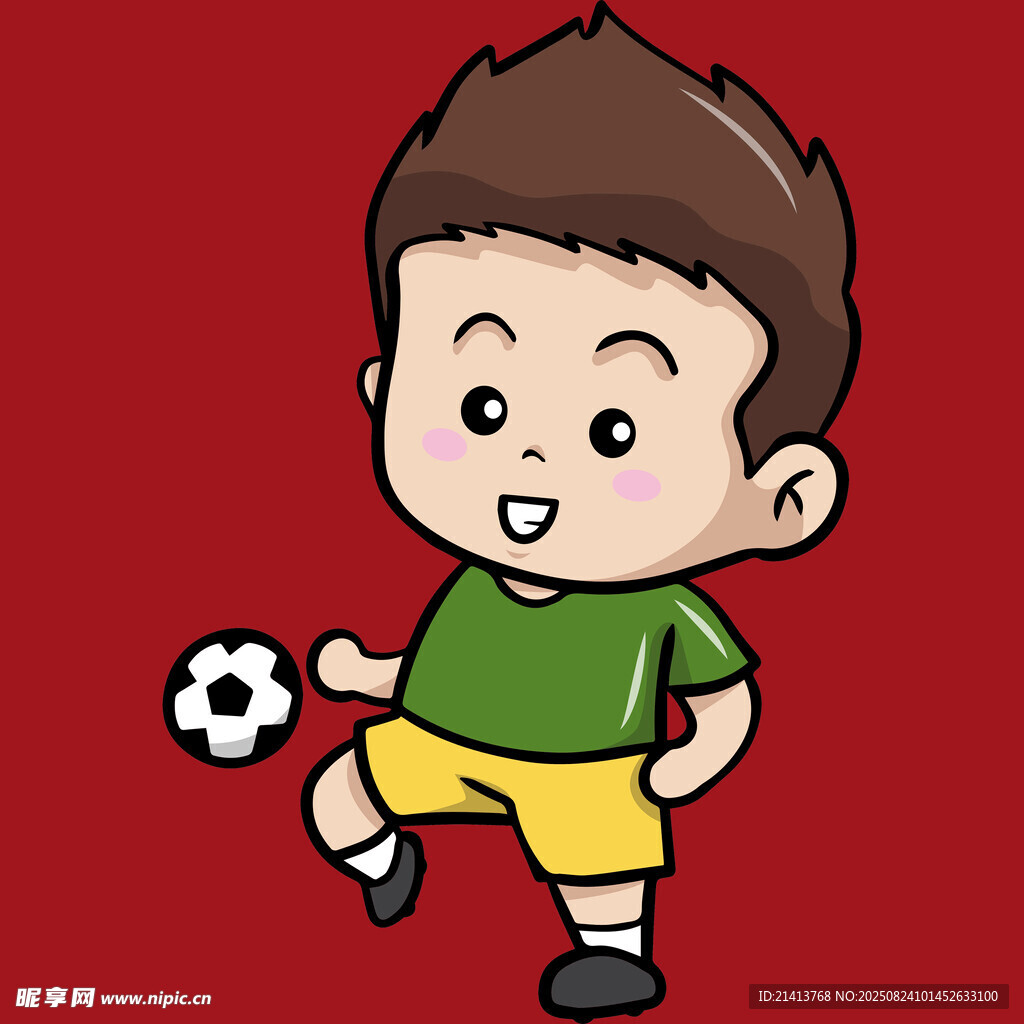 踢足球的小男孩