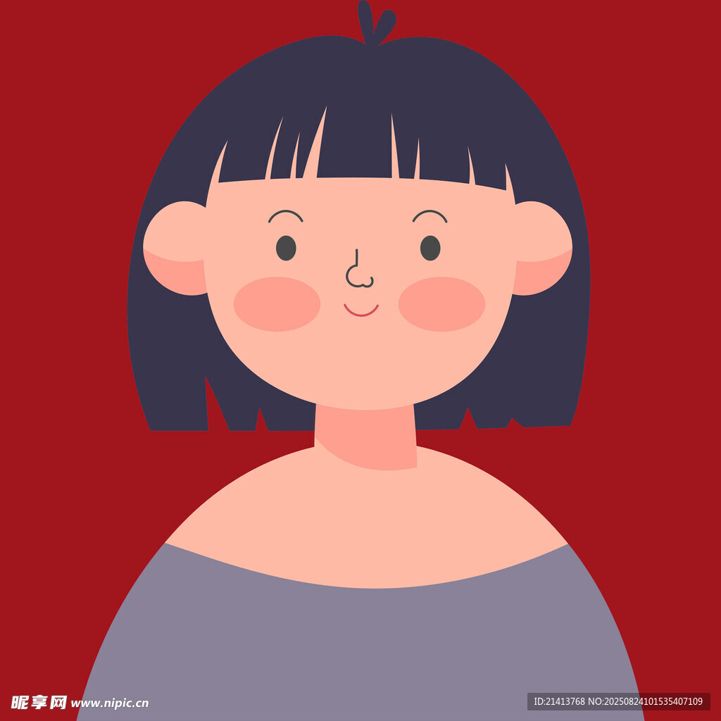 可愛(ài)短發(fā)女孩頭像