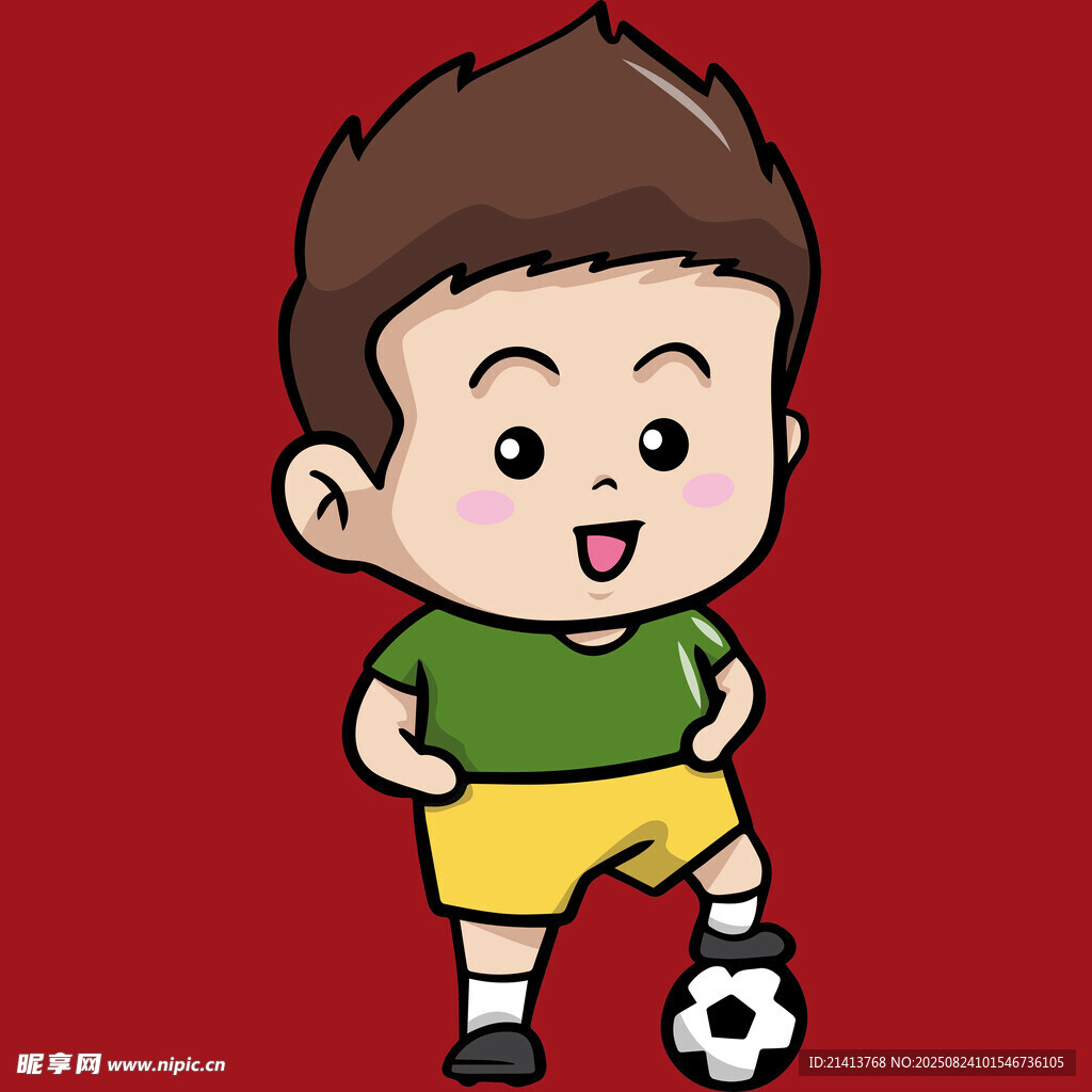 踢足球的小男孩