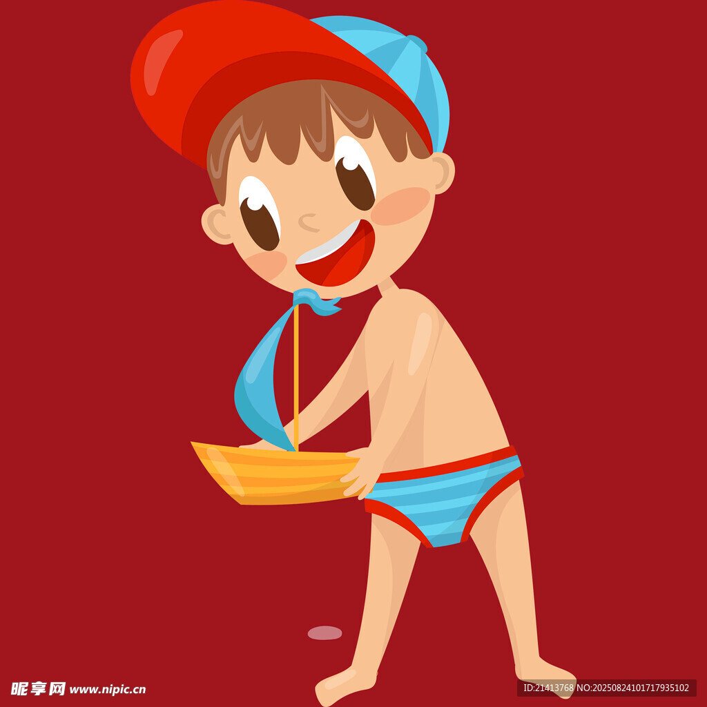 小男孩沙灘玩水歡樂瞬間
