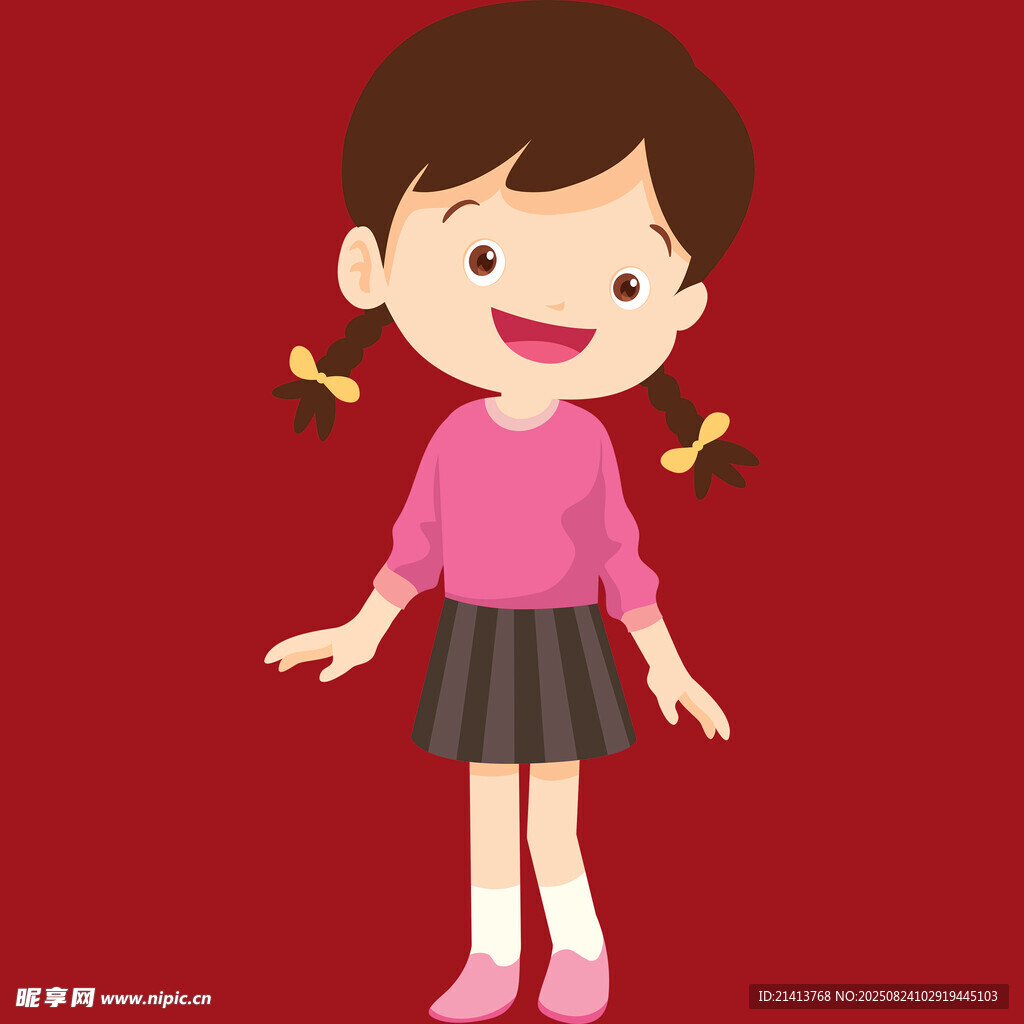 扎雙馬尾的可愛(ài)小女孩