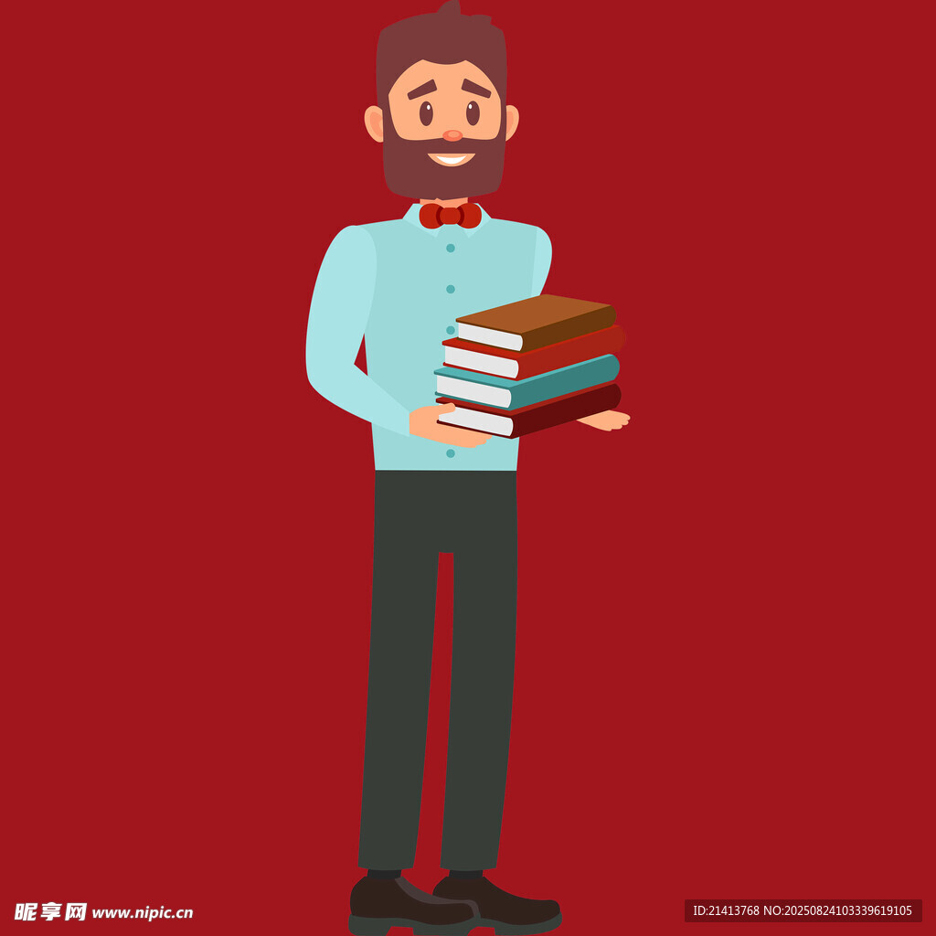 男子手持多本書籍