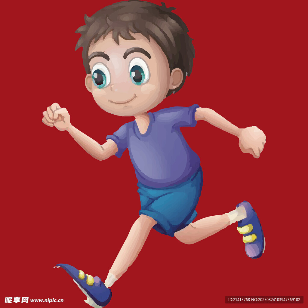 奔跑的小男孩