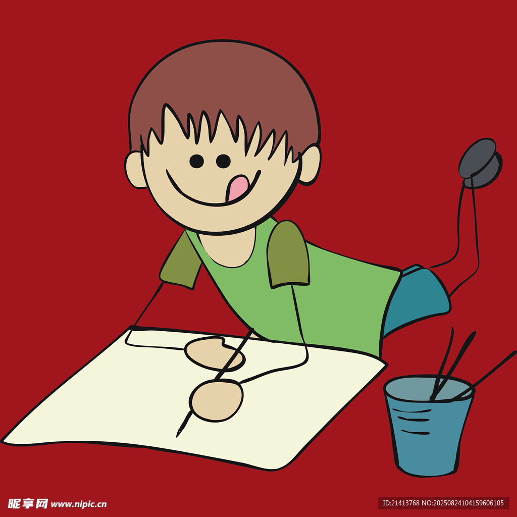 小孩專注畫畫的可愛瞬間