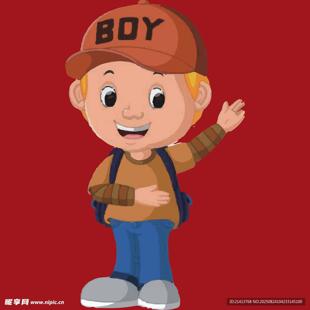 背著書包的小男孩