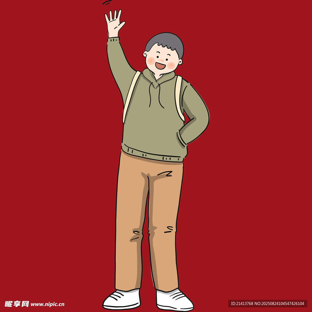 揮手的時(shí)尚老人