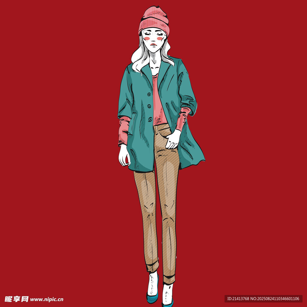 時尚女孩穿搭展示