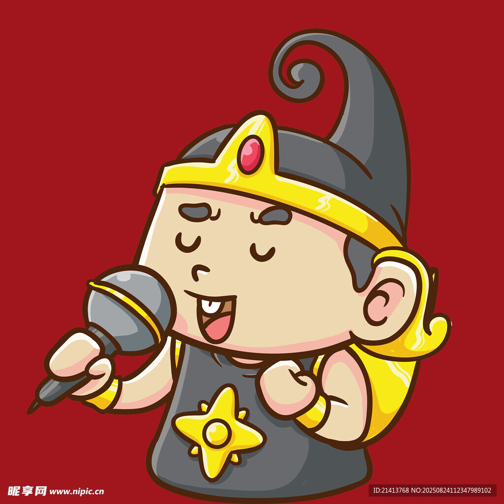 卡通唐僧唱歌形象