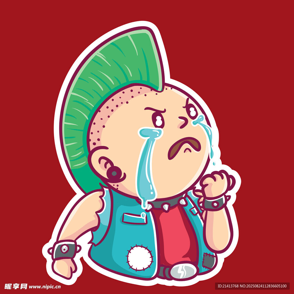 哭泣的朋克風(fēng)卡通人物