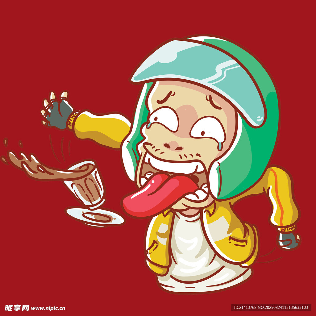 卡通人物開心吃冰淇淋