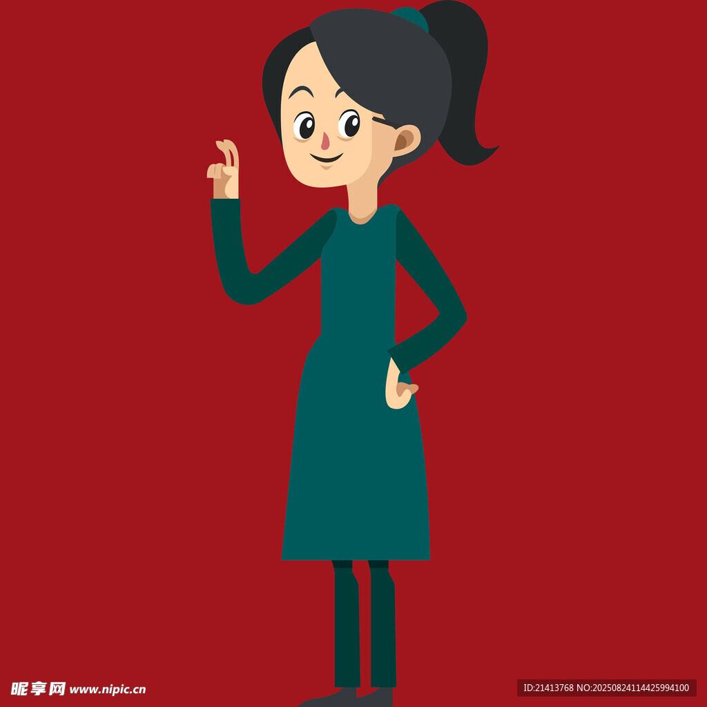 俏皮女孩豎食指示意