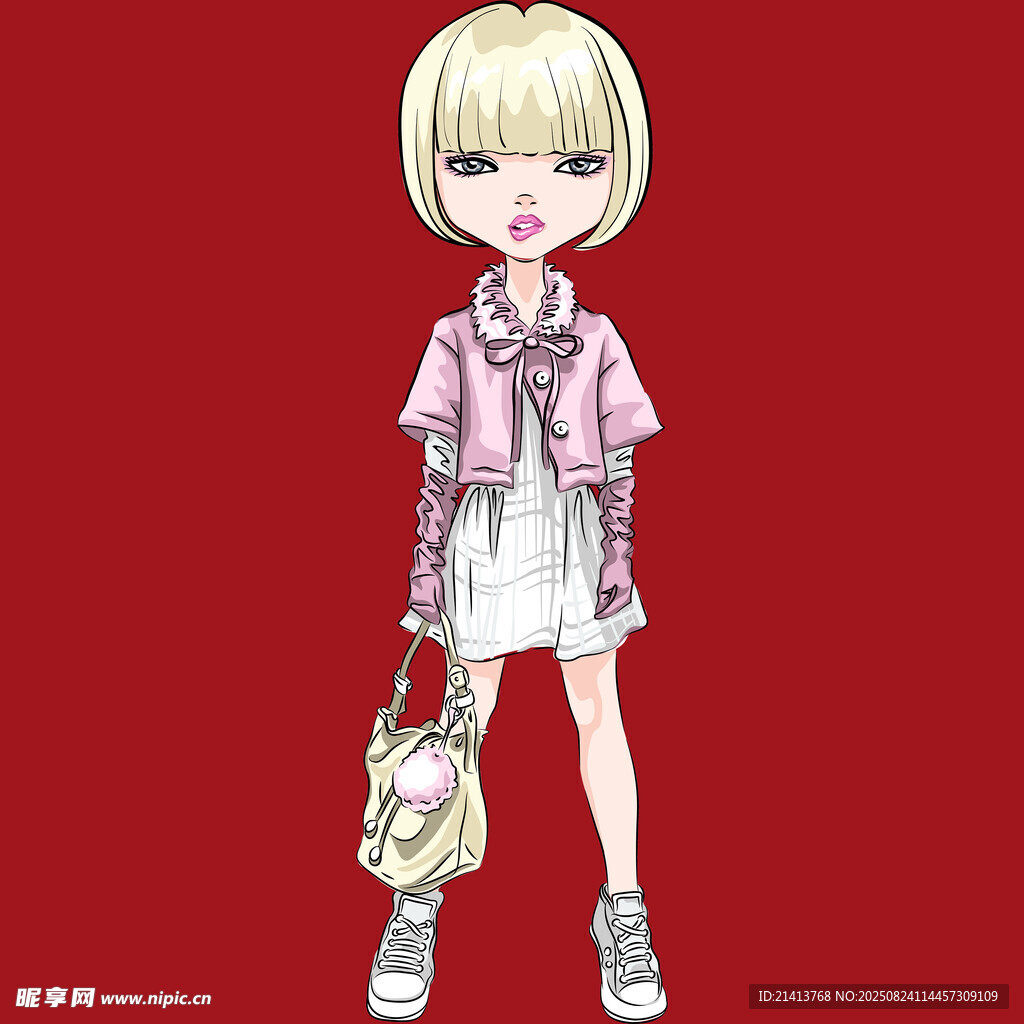 時(shí)尚金發(fā)少女穿搭造型