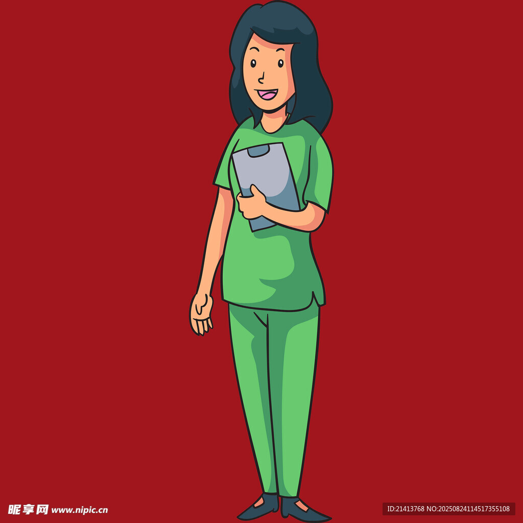 手持平板的綠衣女性