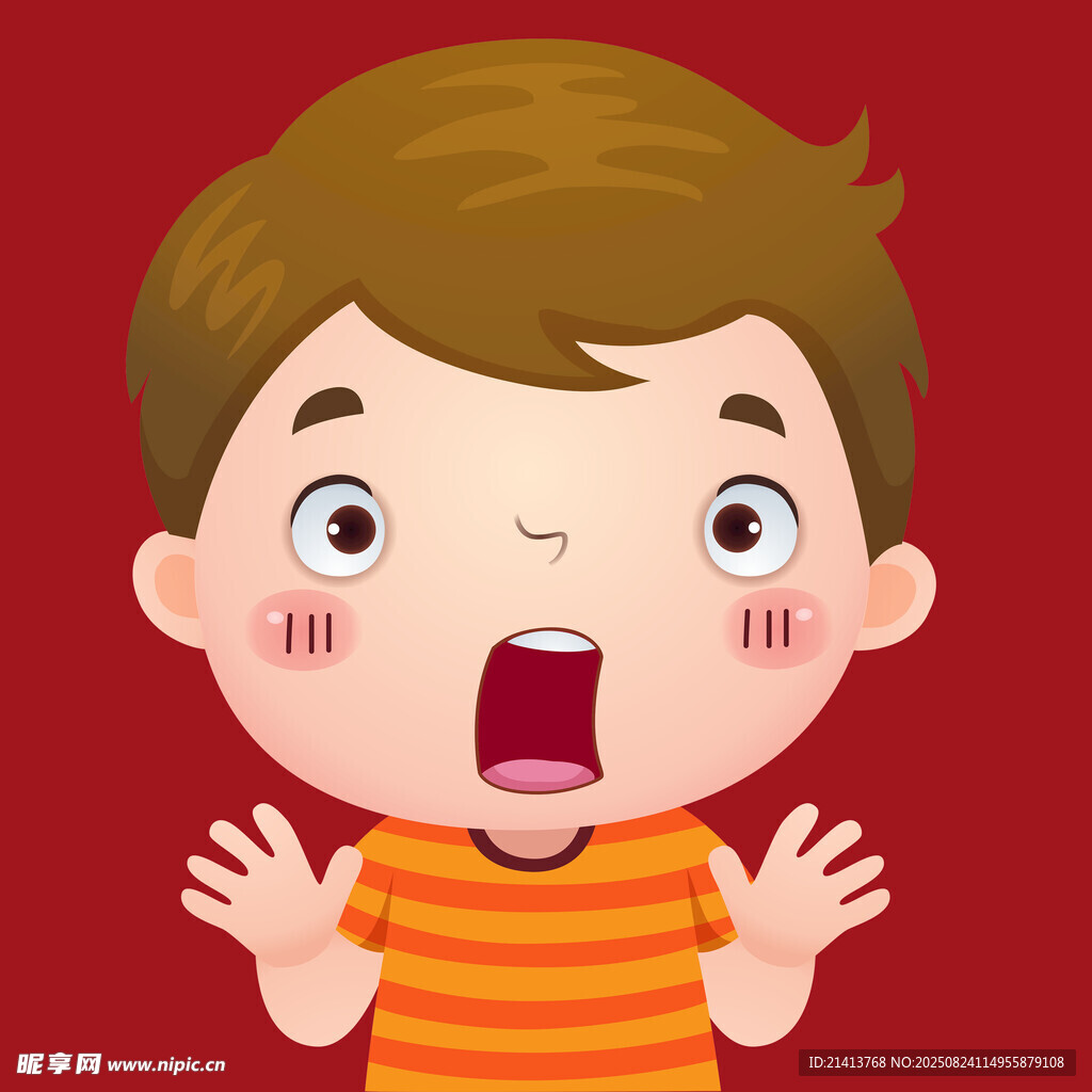 驚訝小男孩 表情生動可愛