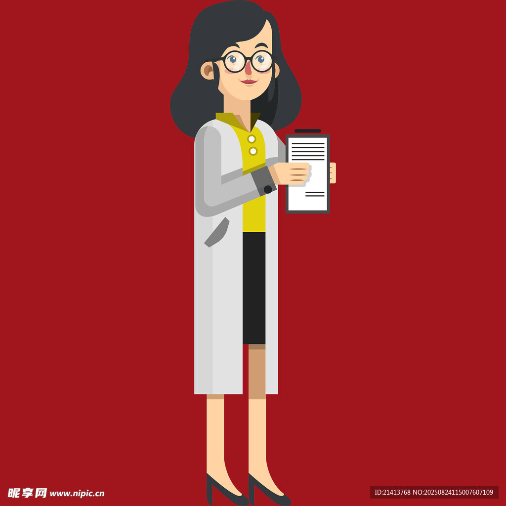 女醫(yī)生手持平板專注查看