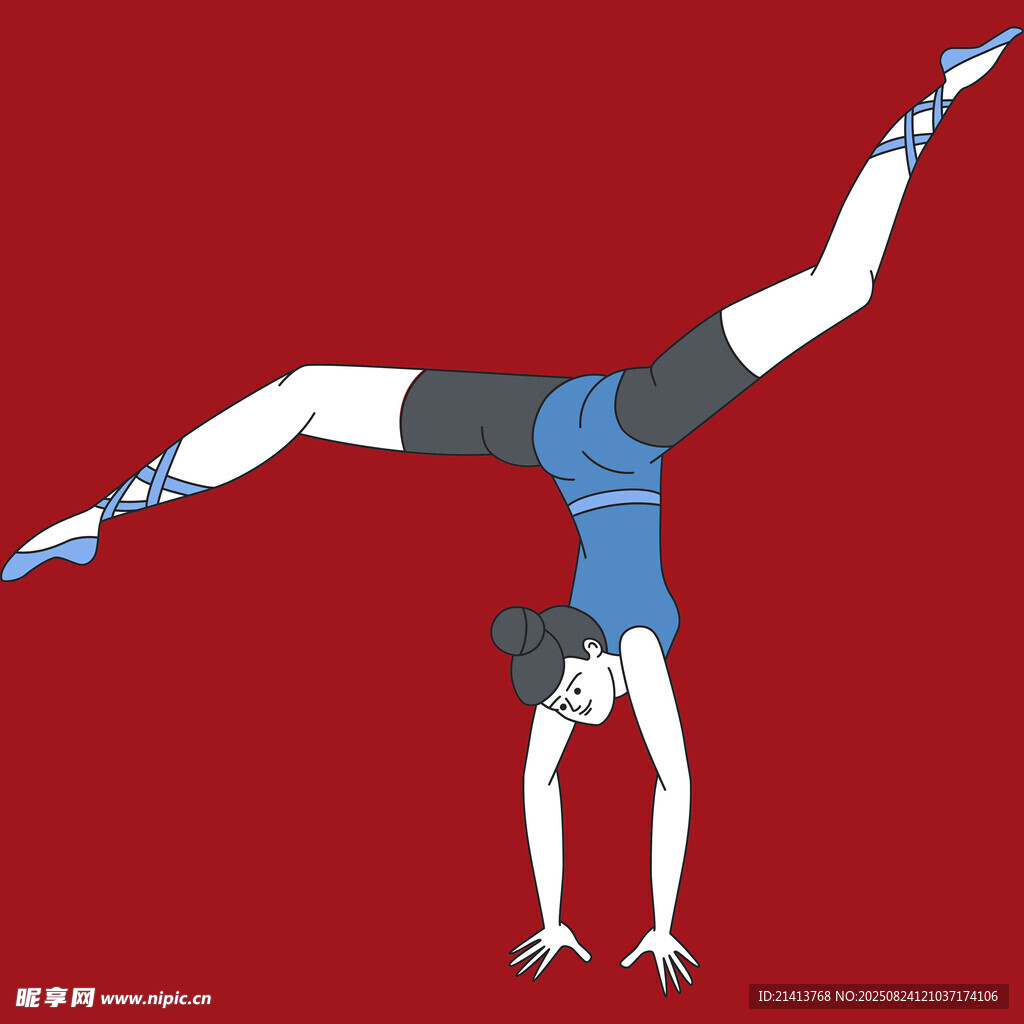 女孩倒立展現(xiàn)高難度動作