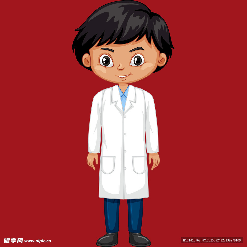 穿白大褂的小男孩醫(yī)生