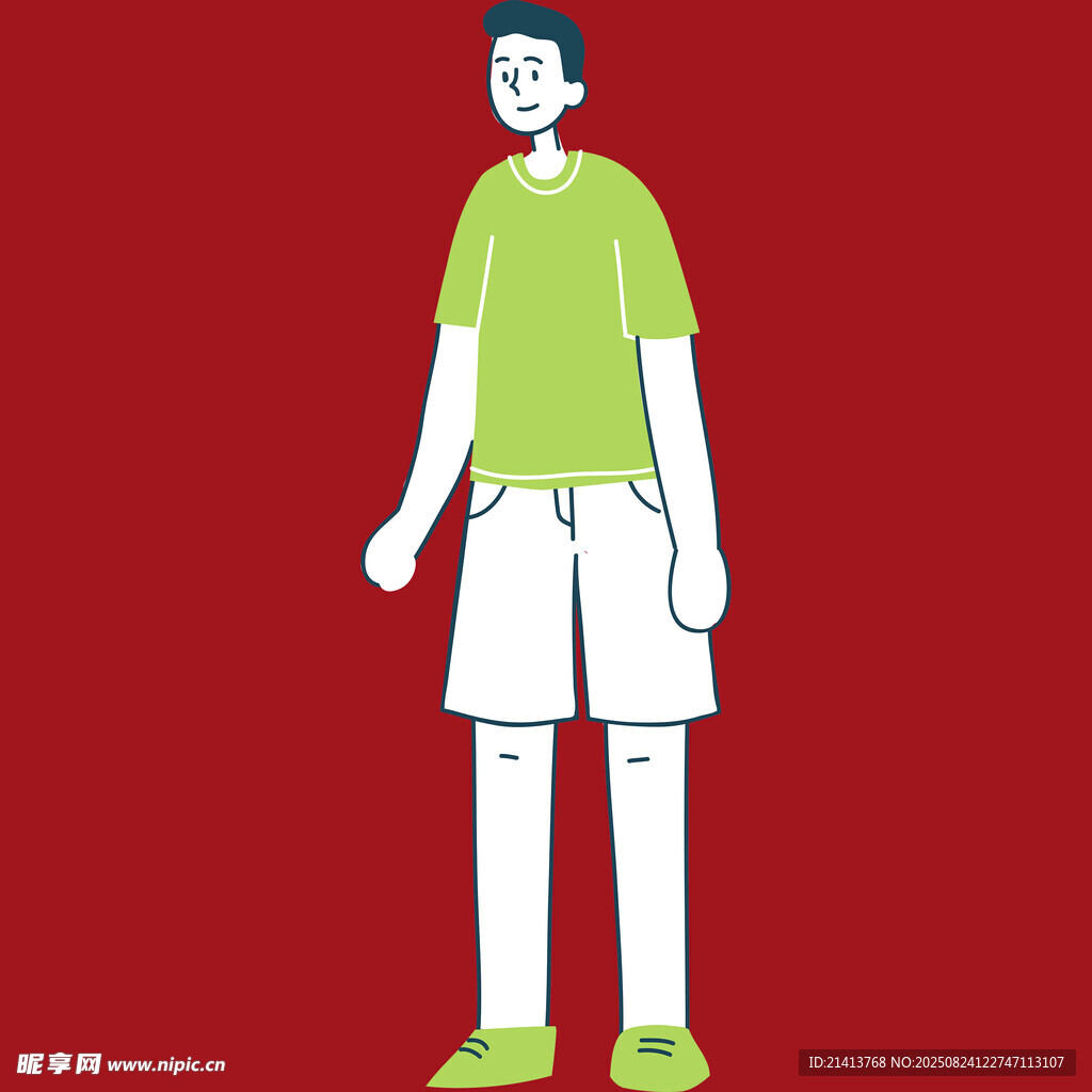 穿綠衣的站立男子