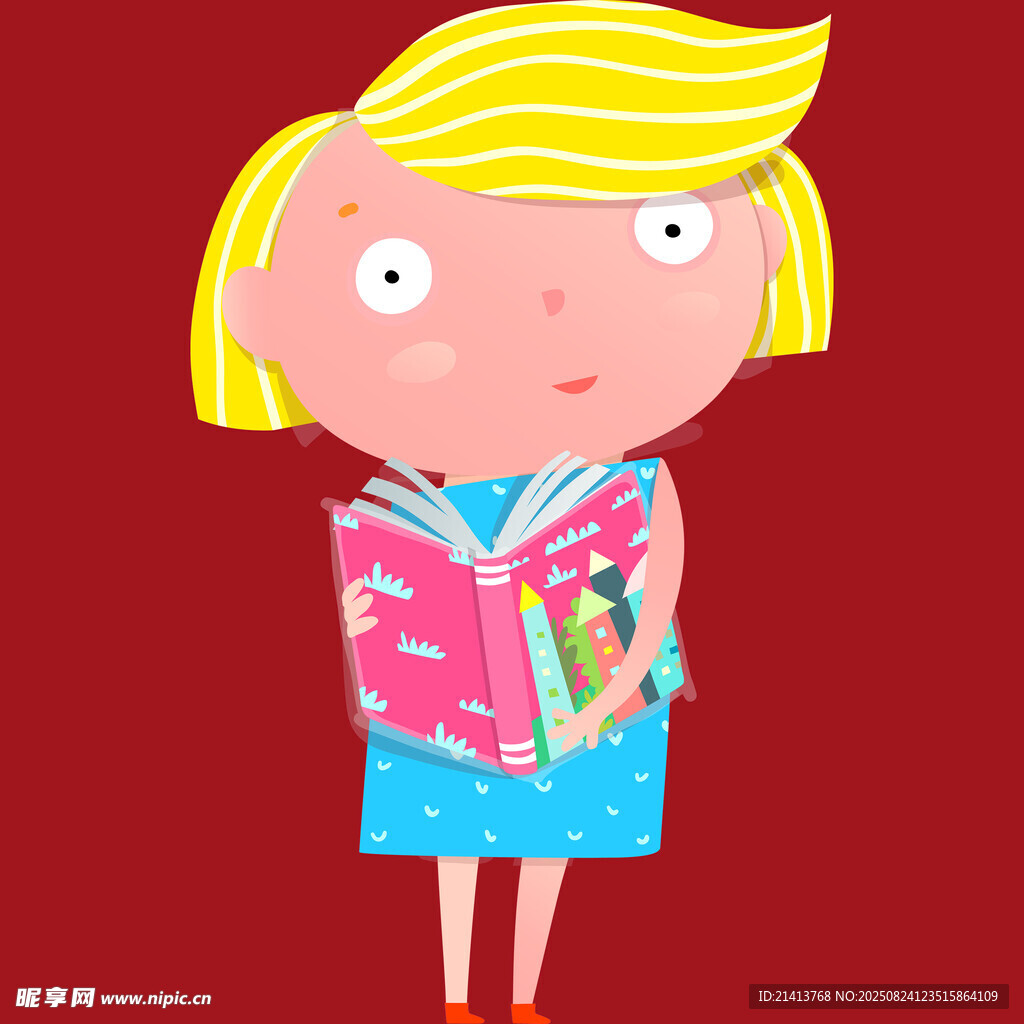 金發(fā)女孩捧書(shū)閱讀