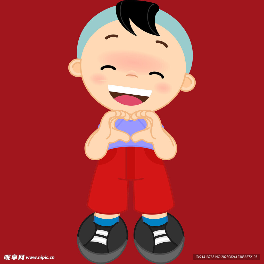 開心小男孩比愛心