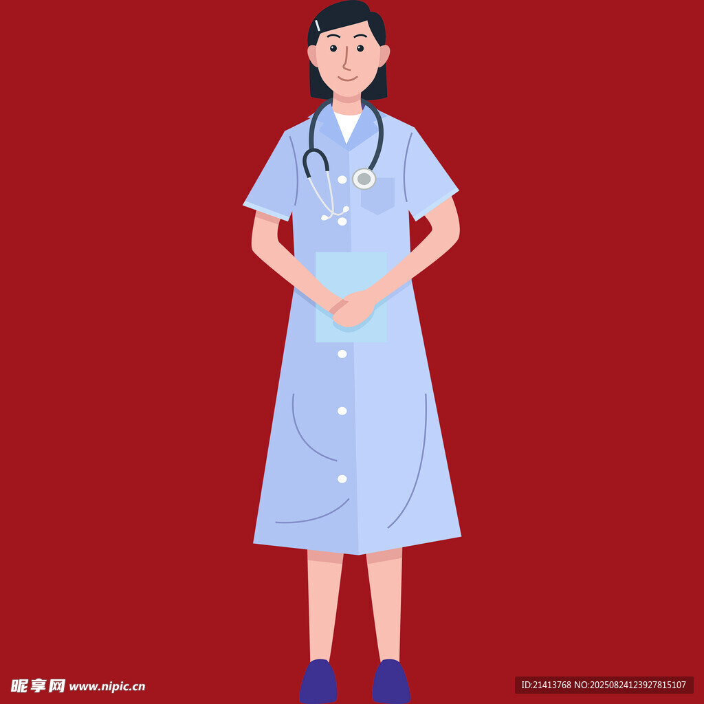 站立的女醫(yī)護(hù)人員形象