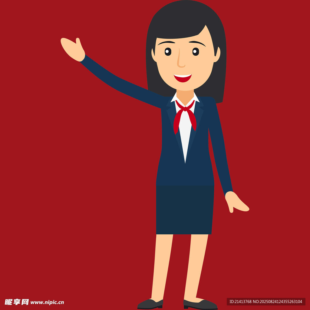 職業(yè)女性揮手示意