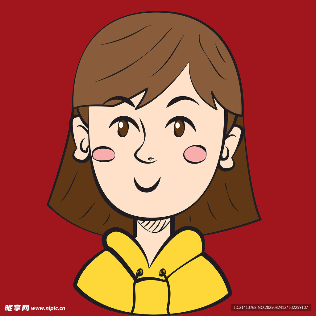 穿黃衛(wèi)衣的可愛卡通女孩
