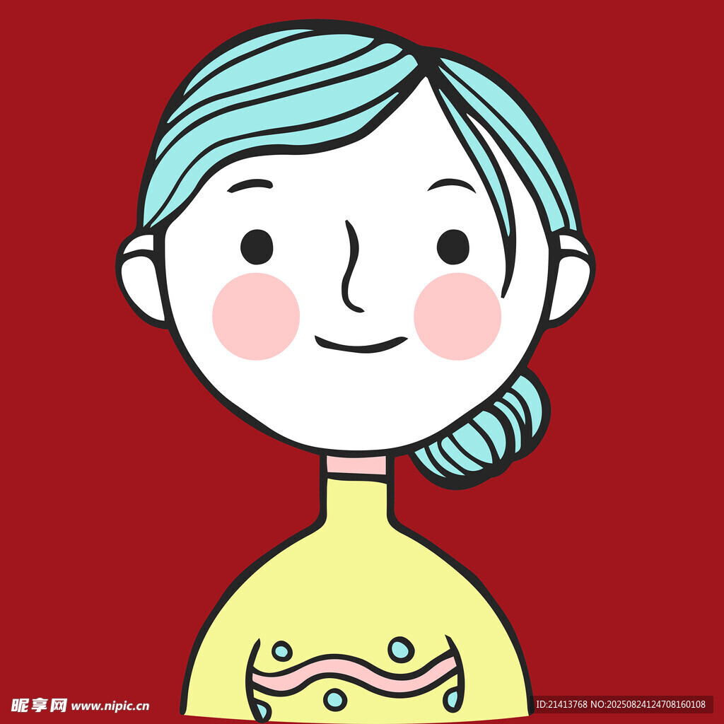 藍(lán)發(fā)女孩卡通形象