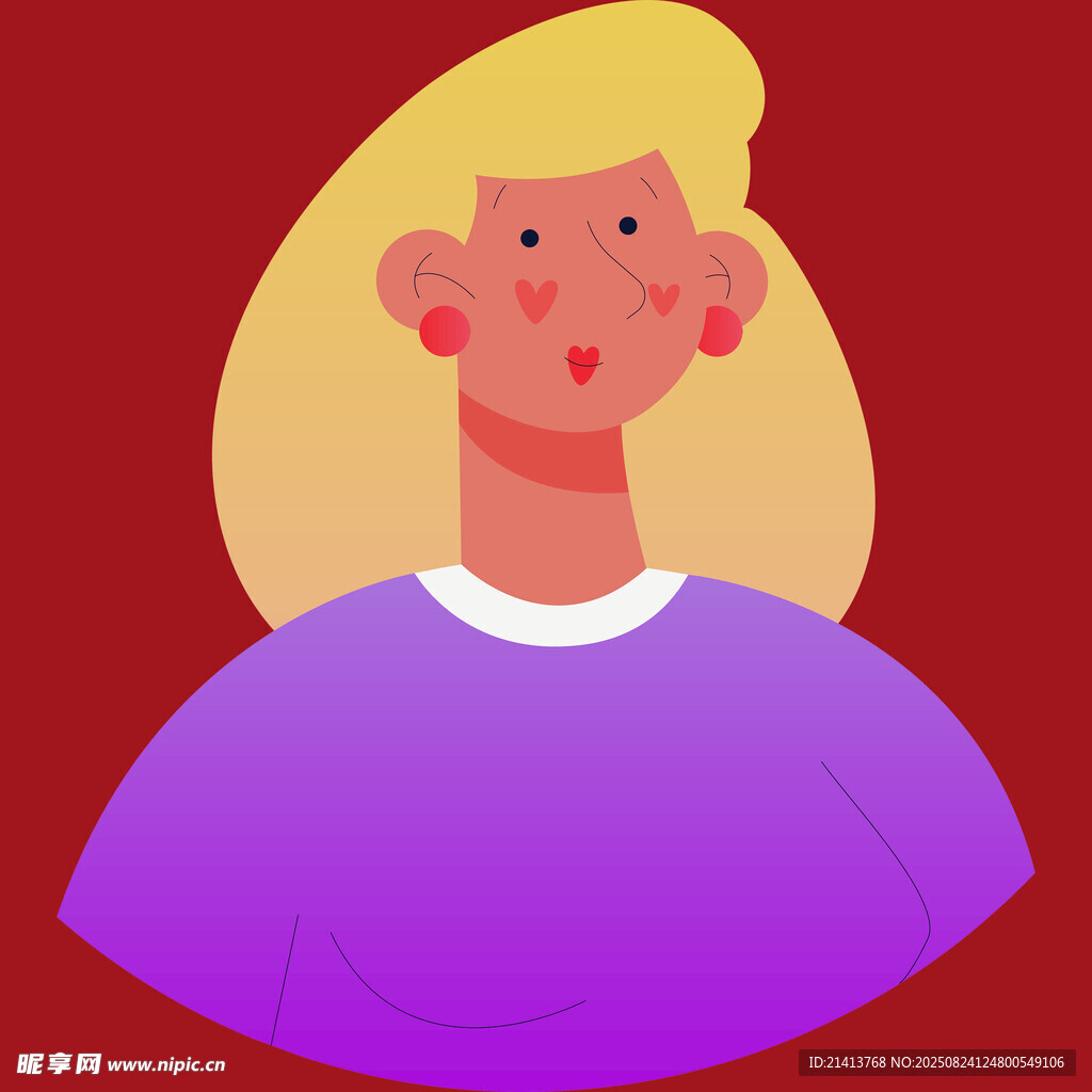 金發(fā)女士卡通頭像