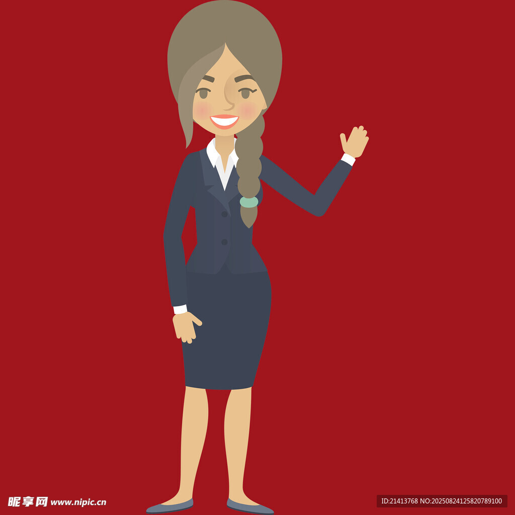揮手的職業(yè)女性